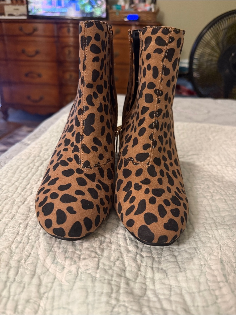 New Look Leopard Print Ankle Boots - Tan and Black
